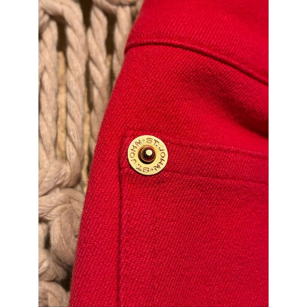 St. John St.John Bright Red Pants Premium Luxury Collection Size 10 - Picture 8 of 10
